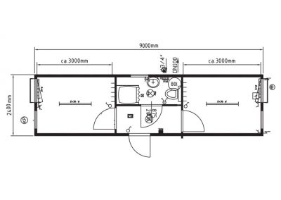 Nolobox Modulo uso ufficio bagno centrale