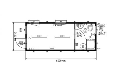 Nolobox Modulo uso ufficio bagno laterale